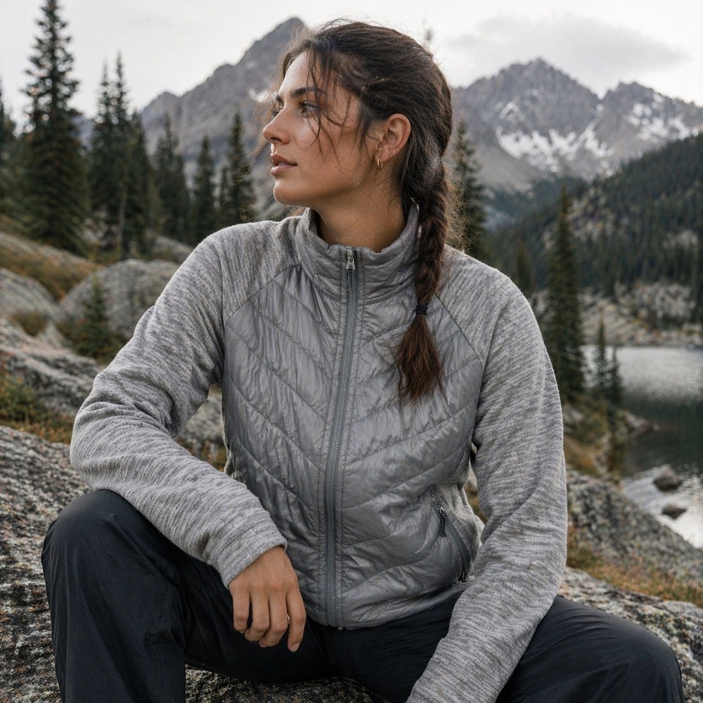Smartwool Propulsion 60 Jacket Womens S Gray Hybrid Merino Wool Insulated Zip